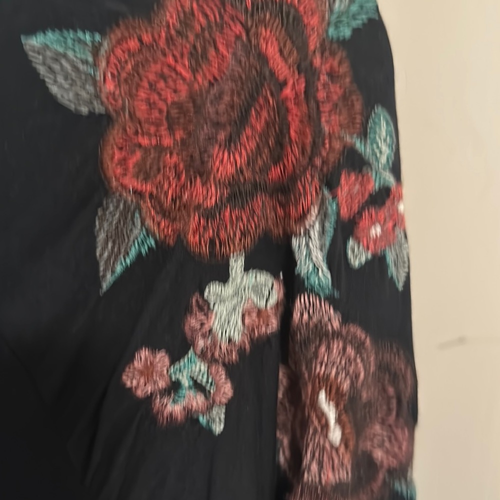 American Eagle Outfitters Black Wrap Blouse 3/4 Sleeve - Picture 15 of 15